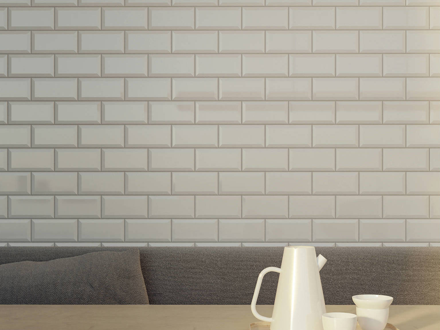 Traditions Canvas White Beveled Glossy 3x6 | Macar's Interiors